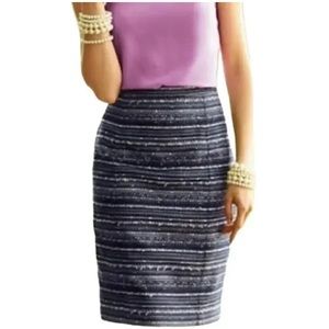 Lilly Pulitzer Estate Skirt II Metallic Boucle Navy Size 8